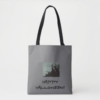 Haunted House Halloween Tote Tygkasse