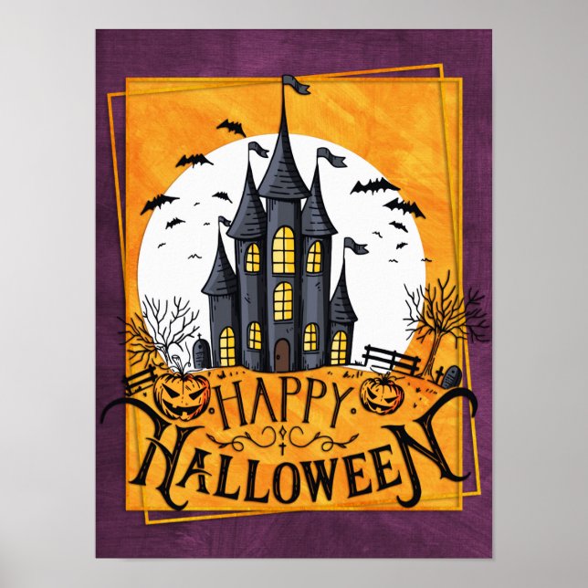 Haunted House Happy halloween Poster (Framsidan)