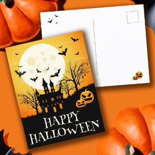 Haunted House Happy halloween Vykort