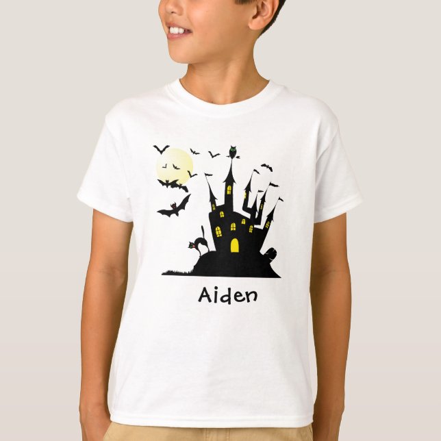 Haunted House Monogrammed T Shirt (Framsida)