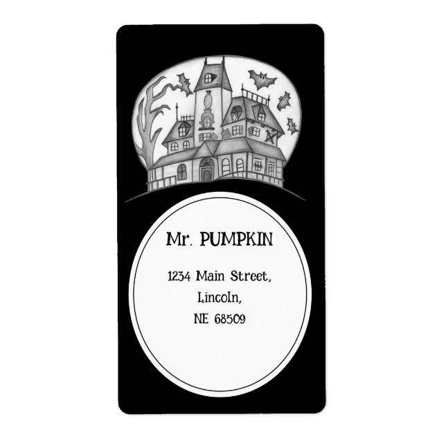 Haunted House och Fladdermus Halloween Fraktsedel (Framsidan)