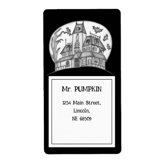 Haunted House och Fladdermus Halloween Fraktsedel (Framsidan)