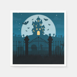 Haunted House och Grave Yard Halloween Pappersservett