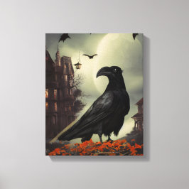 Haunted House Raven Canvastryck