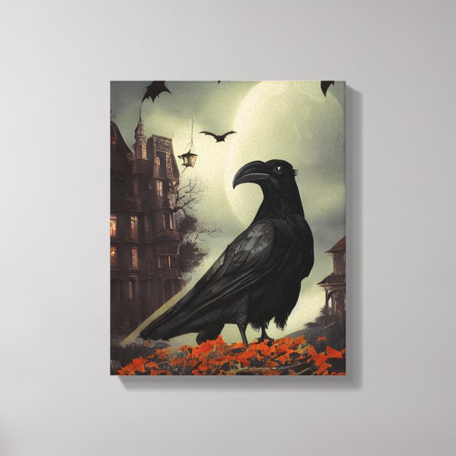 Haunted House Raven Canvastryck (Framsida)