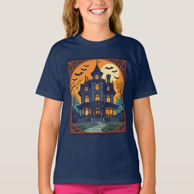 Haunted House - Silent Skräm Street T Shirt (Framsida)