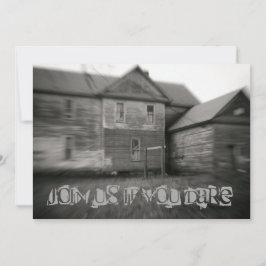 Haunted House Spooky Old Distress Halloween Inbjudningar