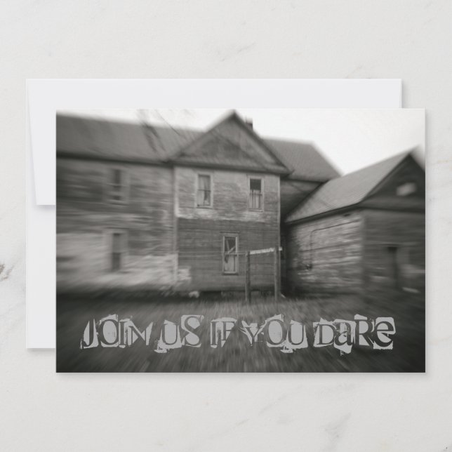 Haunted House Spooky Old Distress Halloween Inbjudningar (Framsida)
