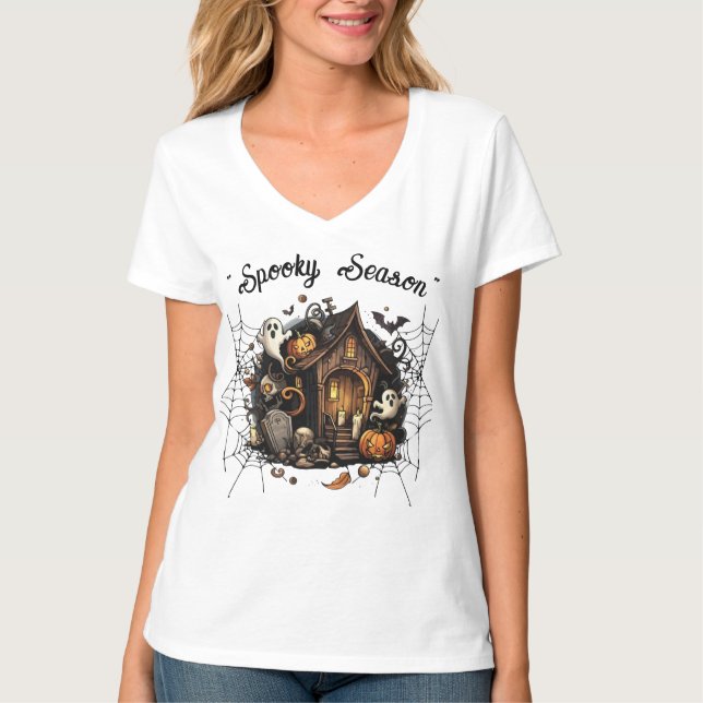 Haunted House Spooky T-Shirt 👻 🎃 (Framsida)