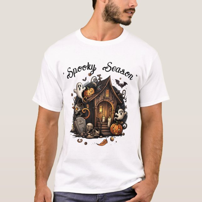 Haunted House Spooky T-Shirt 👻 🎃 (Framsida)