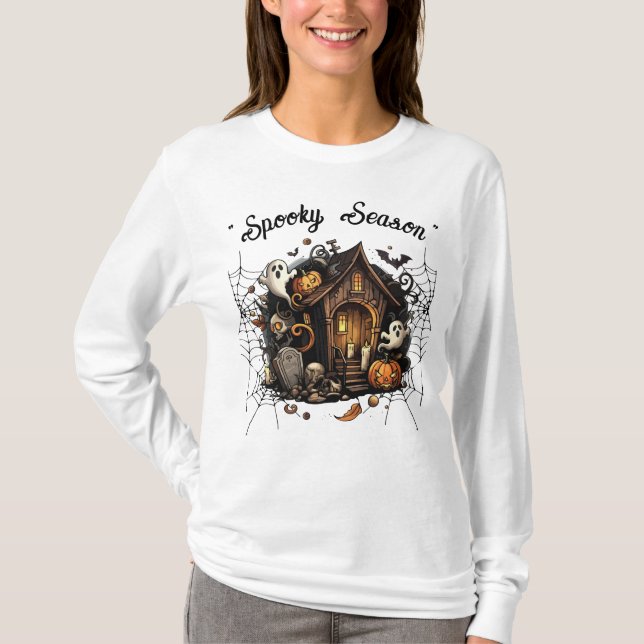 Haunted House Spooky T-Shirt 👻 🎃 (Framsida)