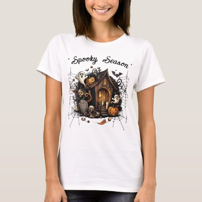 Haunted House Spooky T-Shirt 👻 🎃 (Framsida)