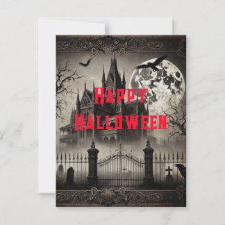 Haunted House Victorian Vintage Halloween fest Vykort
