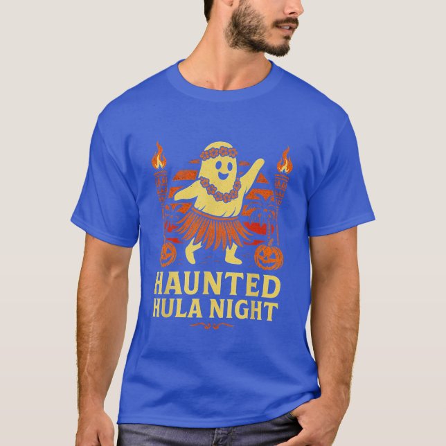 Haunted Hula Night Funny Ghost Halloween Summerwee T Shirt (Framsida)