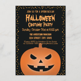Haunted Jack o lantern Pumpkin Halloween fest Inbjudningar