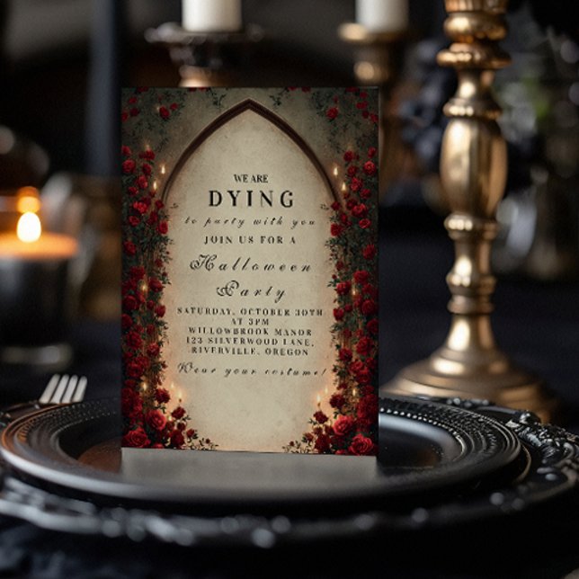 Haunted Lantern Gothic Halloween Firande Inbjudningar (Skapare uppladdad)