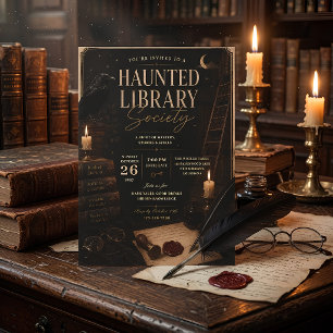 Haunted Library Society Halloweenfest Julkort