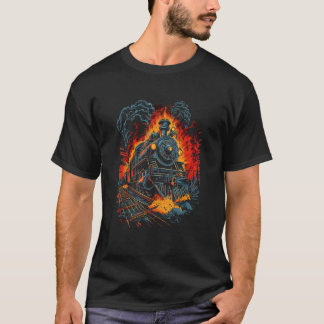 Haunted Locomotive Tåg av Haunted Horror Hallowed T Shirt