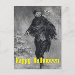 Haunted Man Happy halloween Spöken Vykort