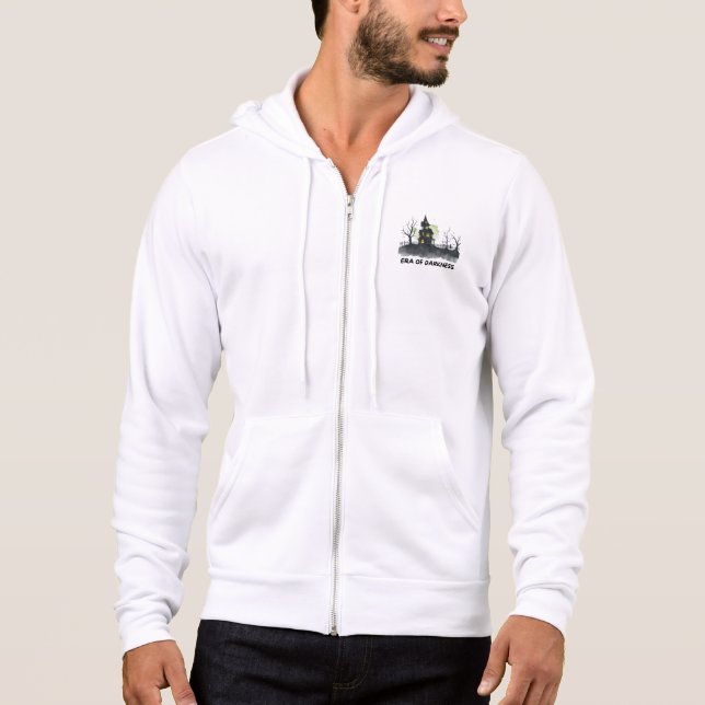 Haunted Manor Hoodie - Moonlit House & Fladdermus  T Shirt (Framsida)