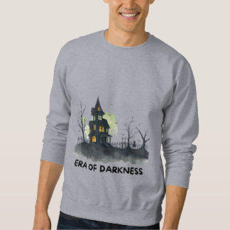 Haunted Manor T-Shirt - Moonlit House & Fladdermus Lång Ärmad Tröja