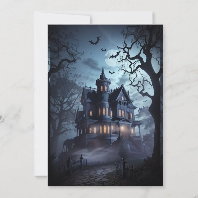 "Haunted Mansion Halloween Soiree Inbjudningar (Framsida)