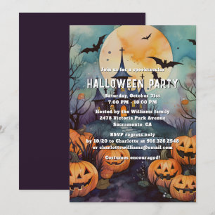 Haunted Mansion Jack O'Lanternes Halloween fest Inbjudningar