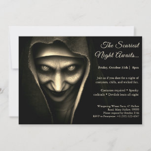 Haunted Nun Halloween Costume Party-inbjudan Inbjudningar