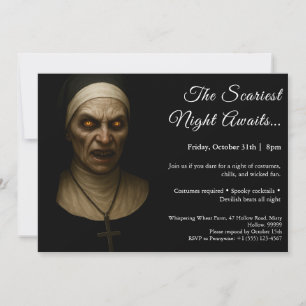 Haunted Nun Halloween Costume Party-inbjudan Inbjudningar