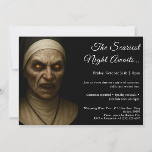 Haunted Nun Halloween Costume Party-inbjudan Inbjudningar