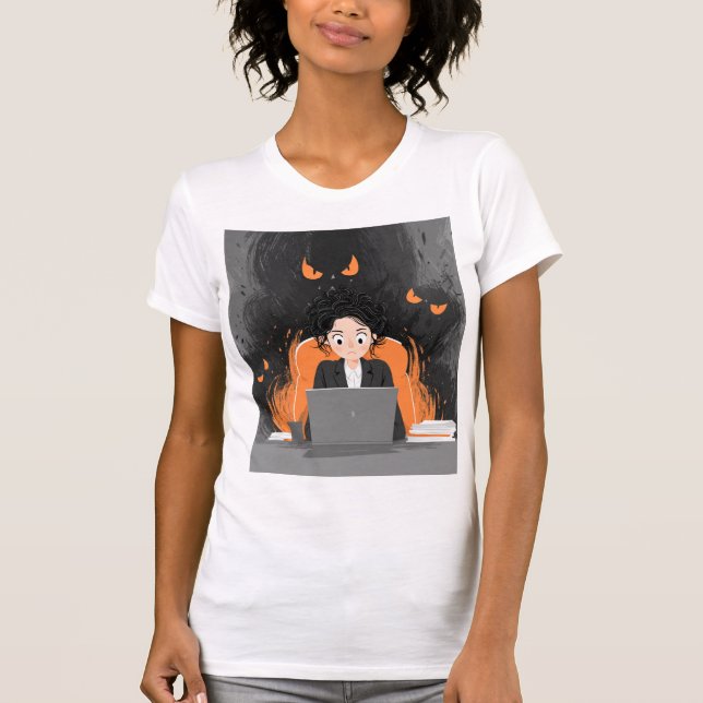 “Haunted Office – When Work Feels Like a Nightmare T Shirt (Framsida)