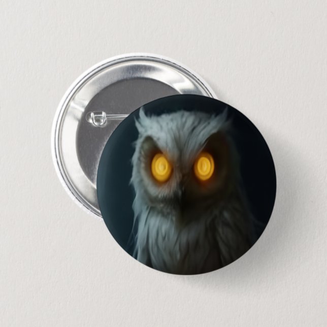 Haunted Owl Button Knapp (Framsida & baksida)