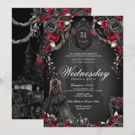 Haunted Quinceanera Halloween Gothic Princess Inbjudningar