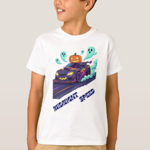 Haunted Racer - Coola Halloween Tävling Car Kids T Shirt