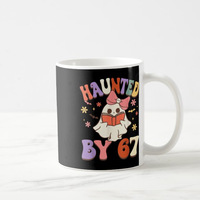 Haunted Six Seven 6 7 Meme 67 Skeleton Hand Hallow Kaffemugg (Höger)