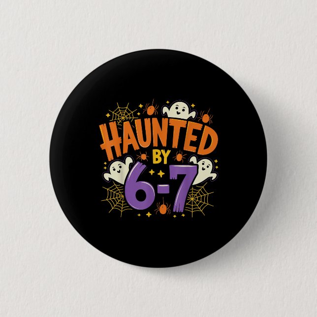 Haunted Six Seven 6 7 Meme 67 Skeleton Hand Hallow Knapp (Framsida)