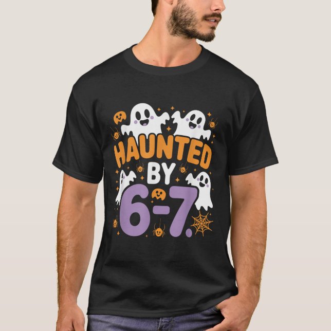 Haunted Six Seven 6 7 Meme 67 Skeleton Hand Hallow T Shirt (Framsida)