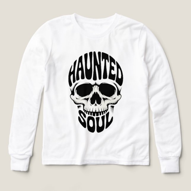 Haunted Soul Skull Typography T Shirt (Design framsida)