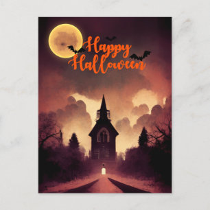 Haunted Ställe Halloween Helg Vykort