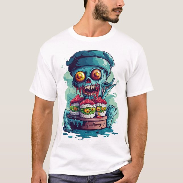 Haunted Sushi Chef T Shirt (Framsida)