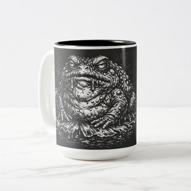Haunted Toad Sigil av BurnsInHell Två-Tonad Mugg (Framsida vänster)