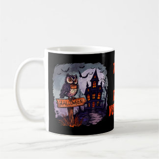 Haunted Uggla och Spooky House - Gothic Halloween Kaffemugg