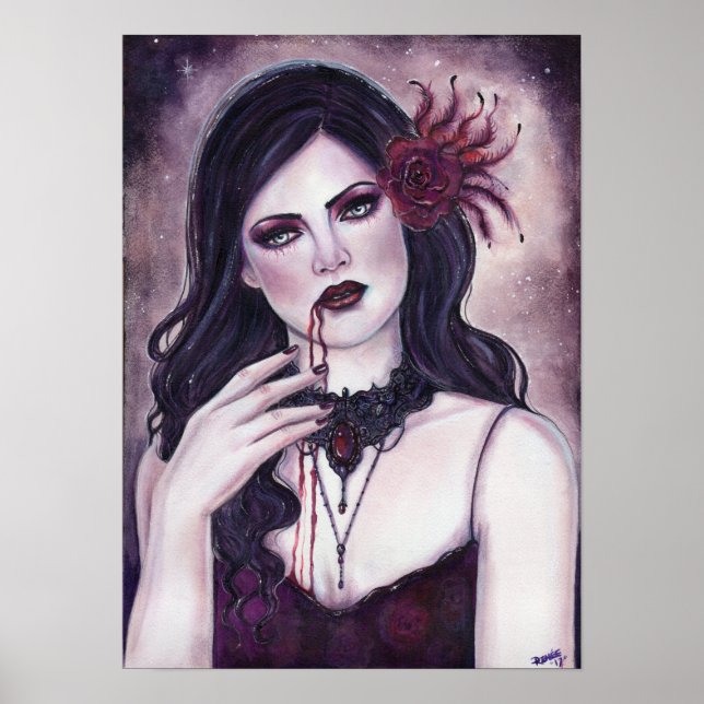 Haunted vampyr gothic poster av Renee Lavoie (Framsidan)