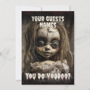 Haunted Voodoo Doll Vuxen Halloween Inbjudningar