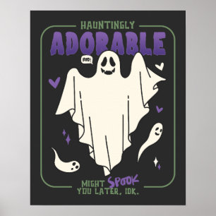 Hauntely Adworthy Funny Halloween Ghost Ord Poster