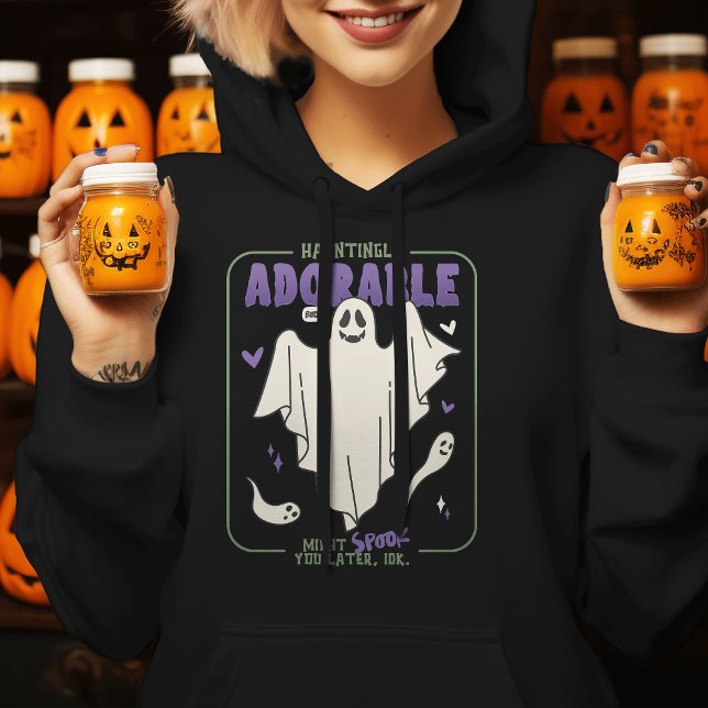 Hauntely Adworthy Funny Halloween Ghost Ord T Shirt (Hauntingly Adorable Funny Halloween Sayings Hoodie)