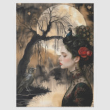 Haunting Fantasy Gothic Raven & Victorian Girl