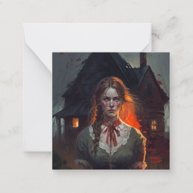 Haunting house anteckningskort (Framsida)