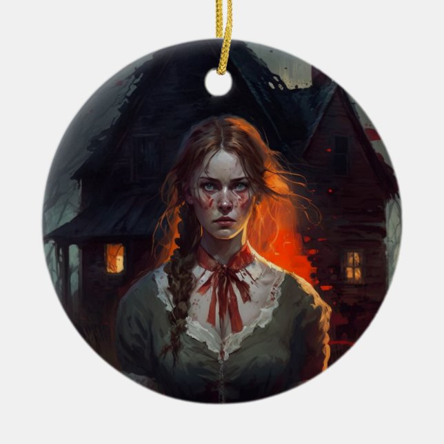Haunting house julgransprydnad keramik (Framsidan)