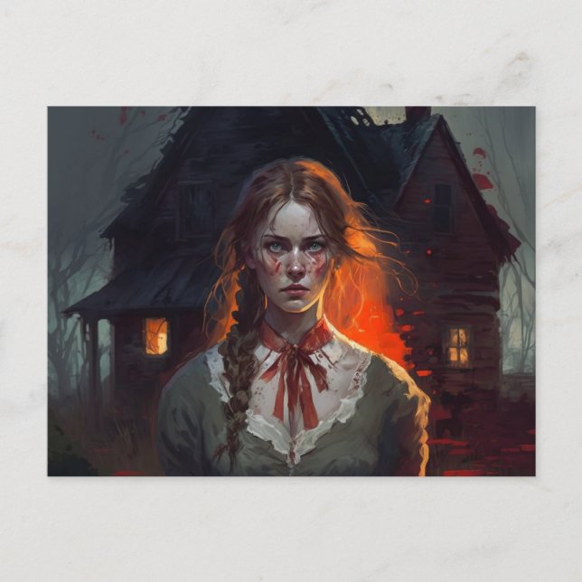 Haunting house meddelande vykort (Framsida)
